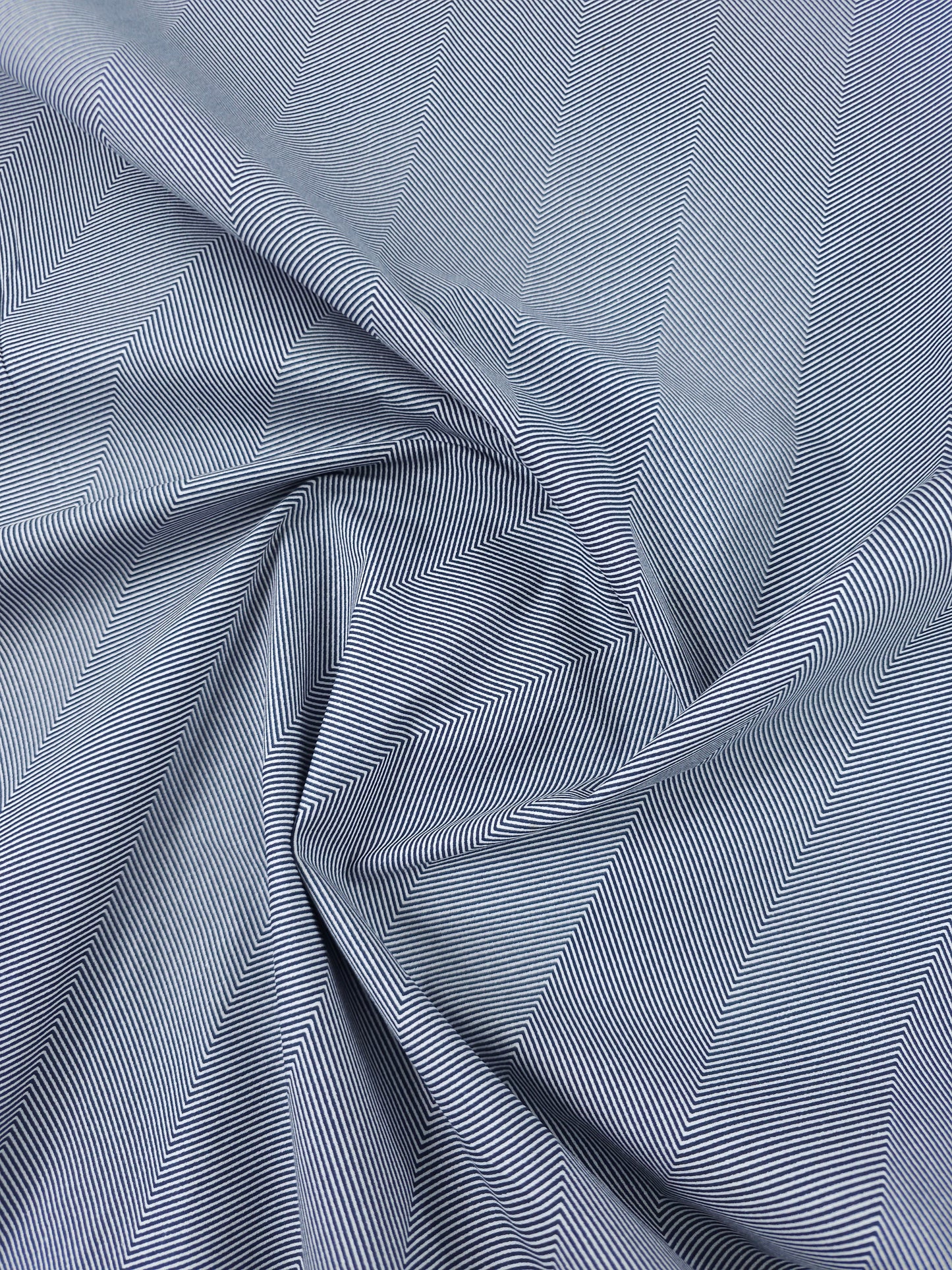 Navy/White Herringbone Stripe 100% Cotton 114" *EXTRA WIDE*