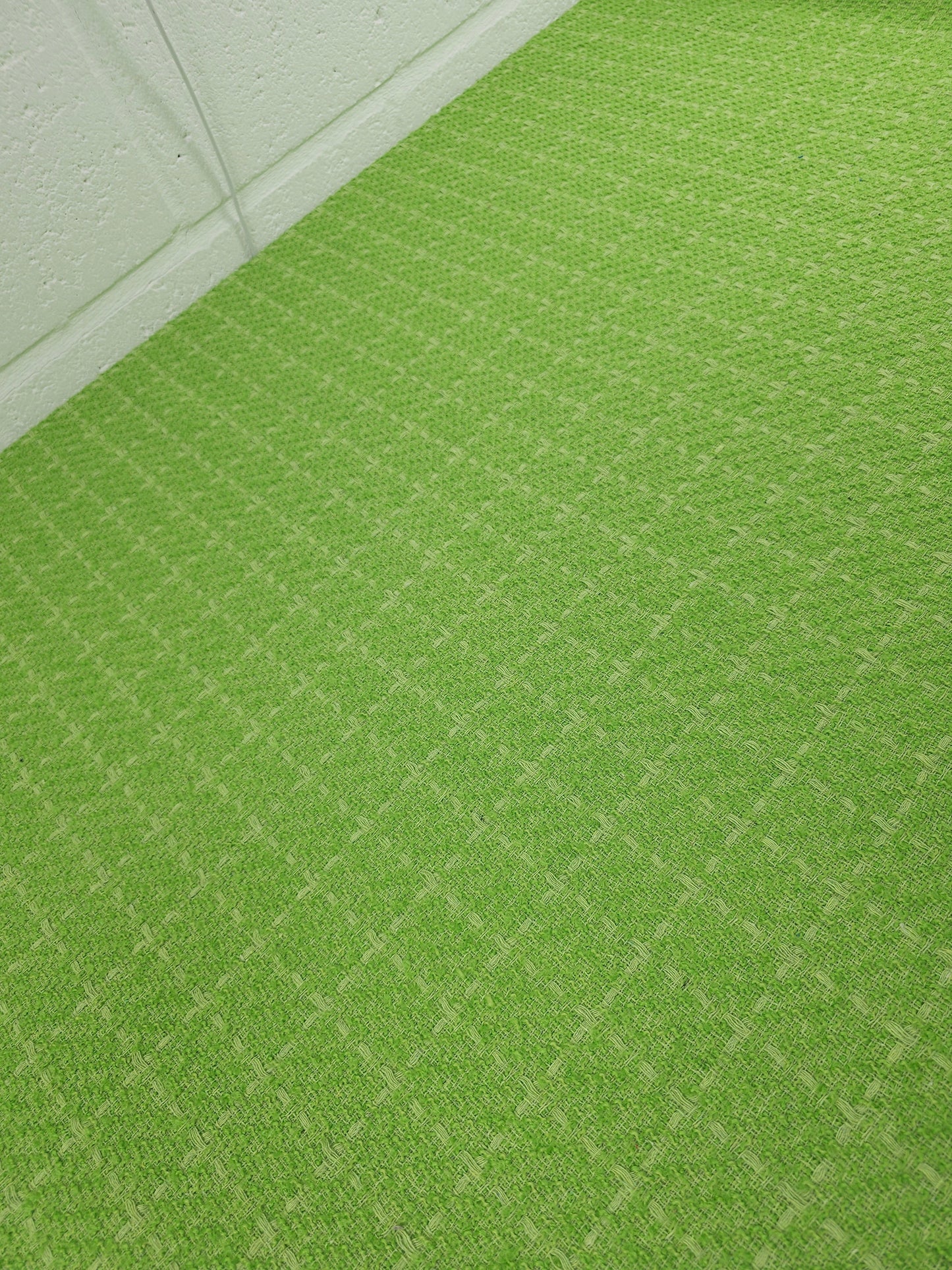Lime Green Square Check Boucle