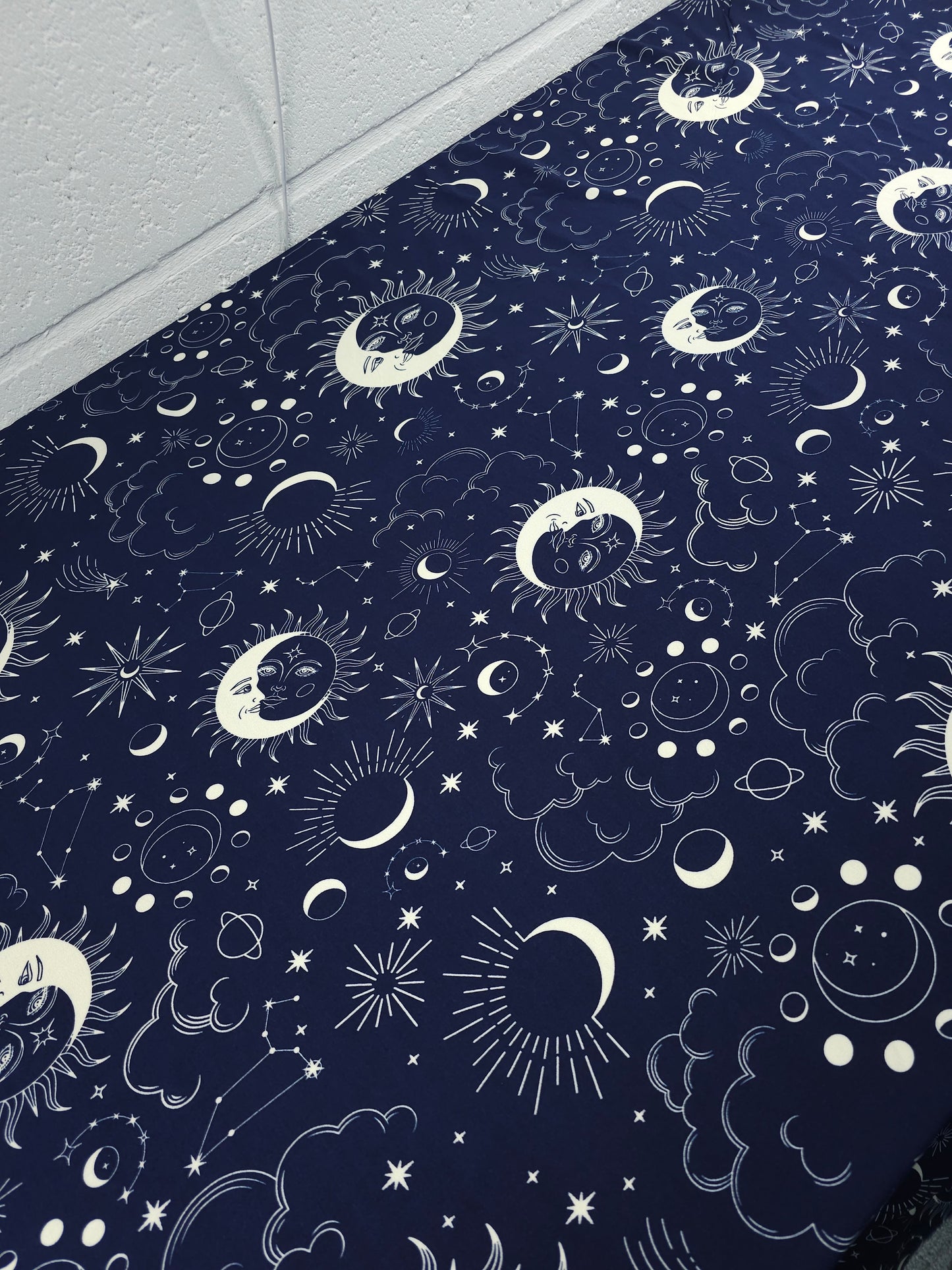 Navy Moon Constellation Viscose Challis
