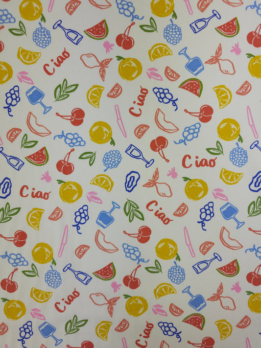 Summer Fruit Ciao Lightweight Cotton Sateen Twill