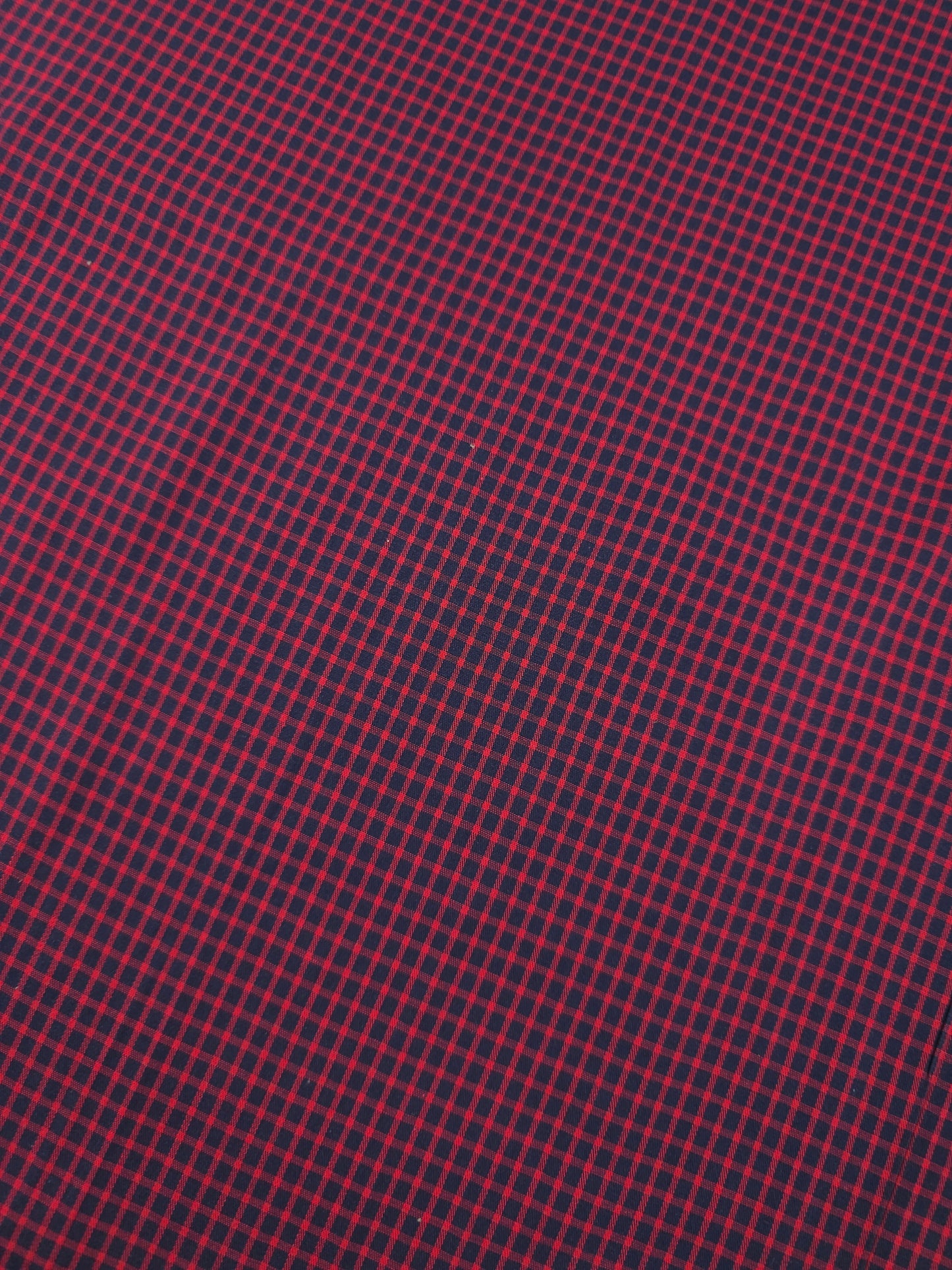 Red/Navy Mini Gingham 100% Cotton 60”