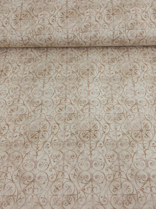 Beige/Brown Majestic Swirl Gate 100% Cotton