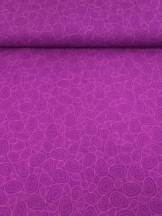 Magenta Purple Abstract Swirl Doodle 100% Cotton - Benartex