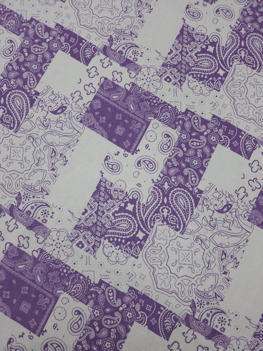 Purple/White Bandana Denim