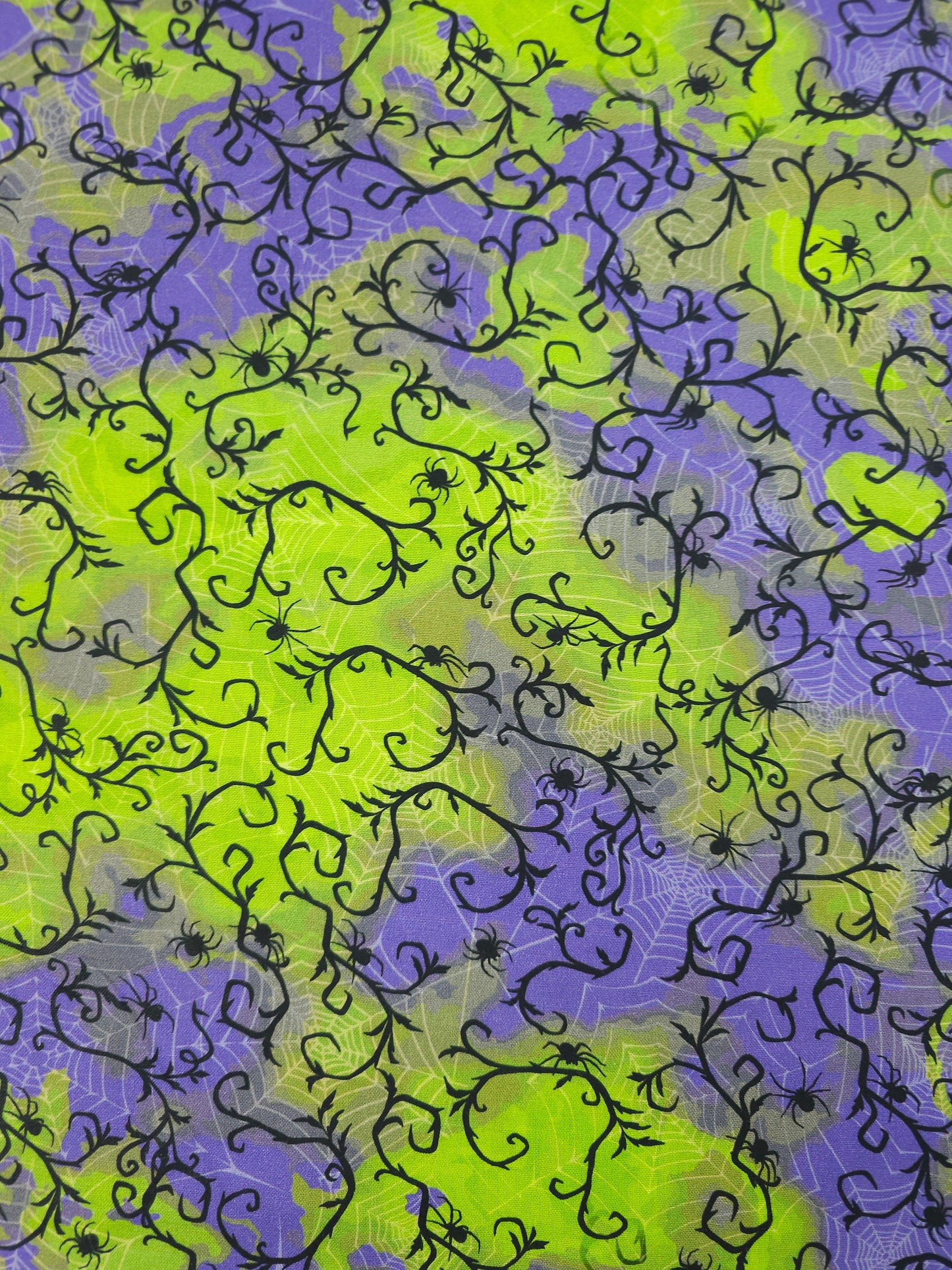 Lime/Purple Spider Web 100% Cotton