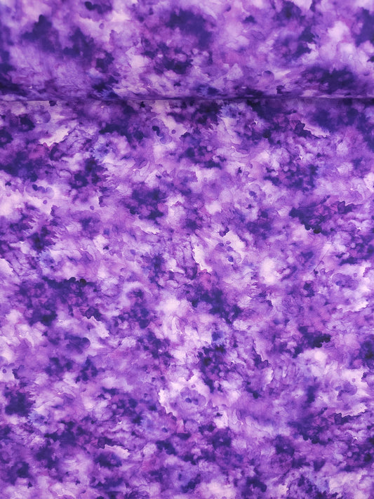 Purple Iris Watercolour Smoke 100% Cotton 108" *EXTRA WIDE*