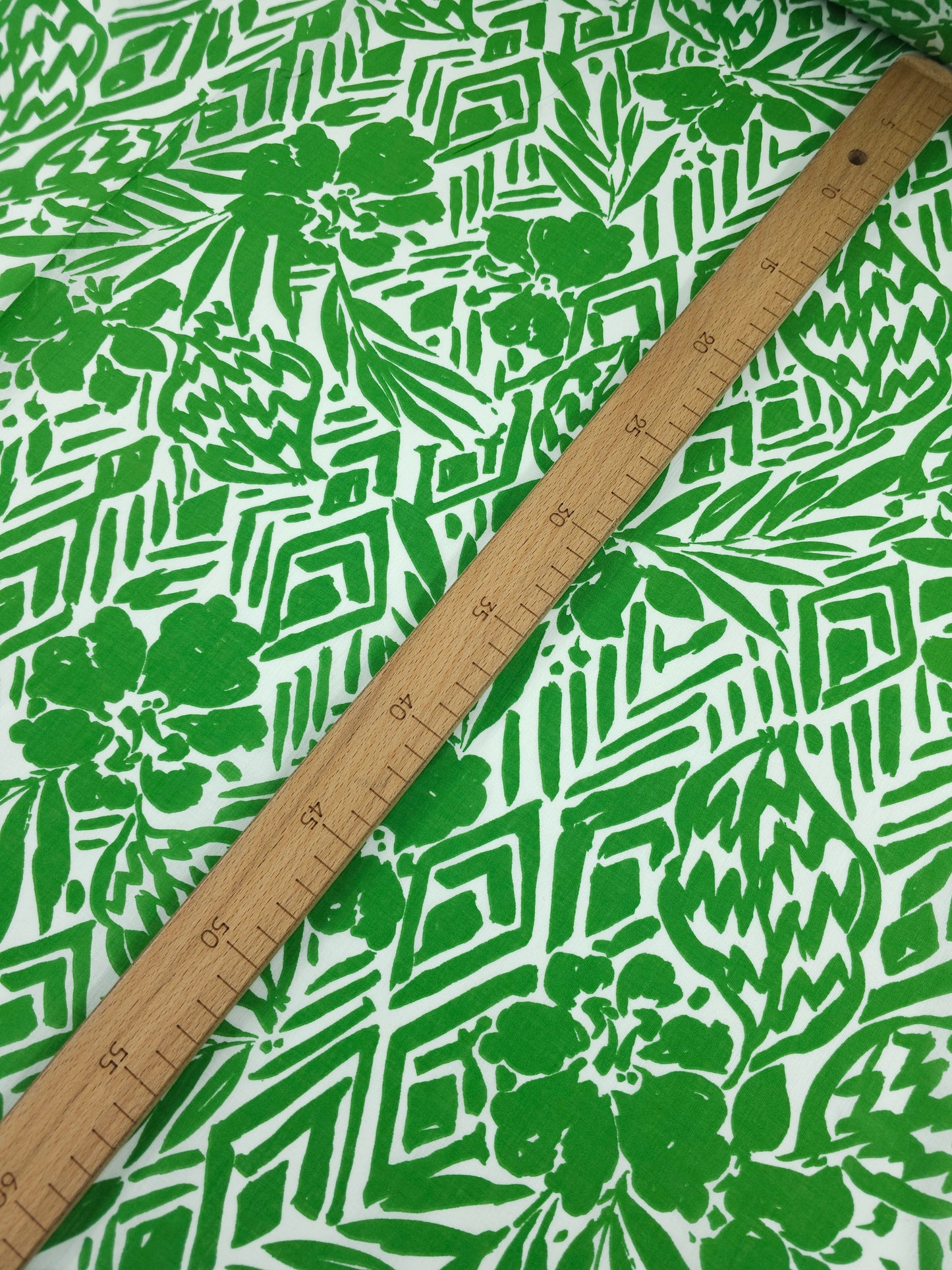 Green Aztec Floral Cotton Voile