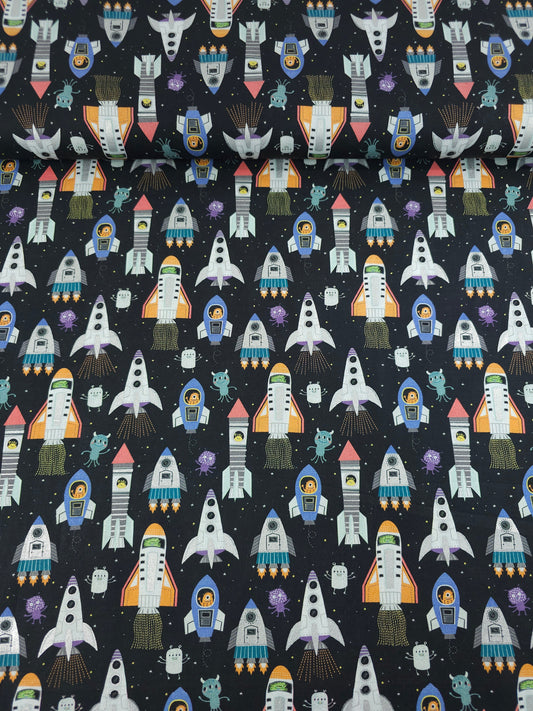 Novelty Space Rocket 100% Cotton