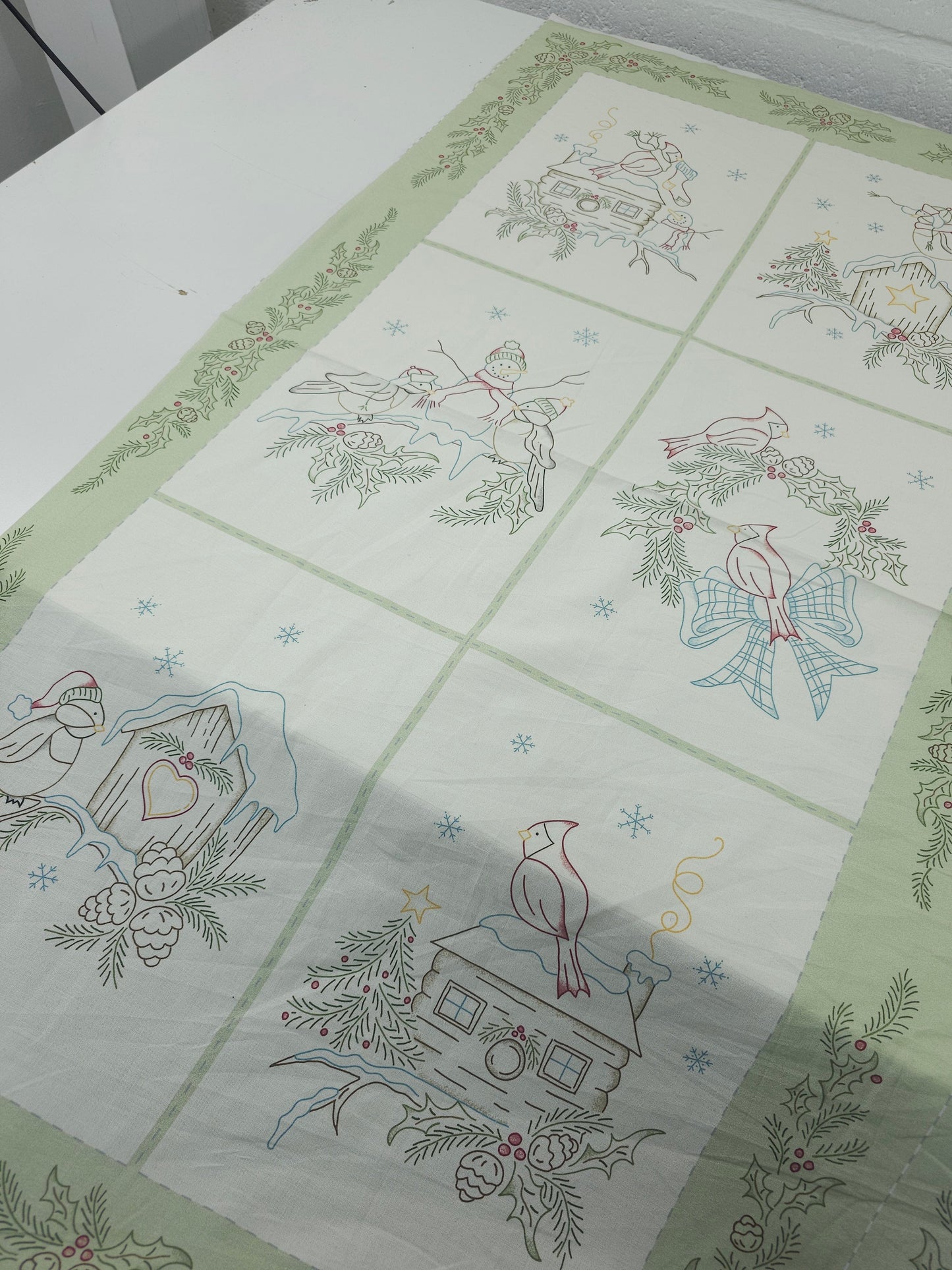 Christmas Song Bird 100% Cotton - 60cm Panel