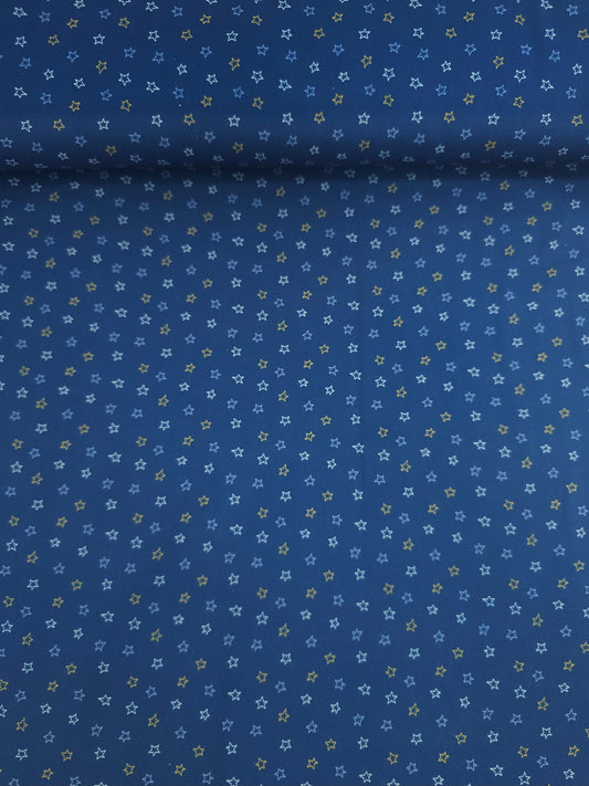 Navy Ditsy Stars 100% Cotton
