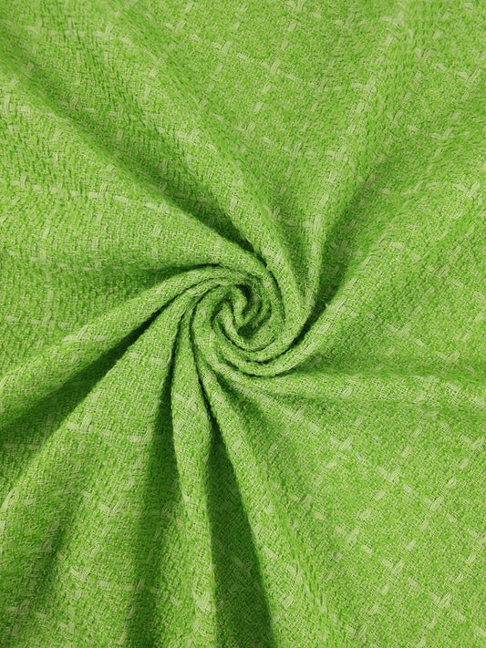 Lime Green Square Check Boucle