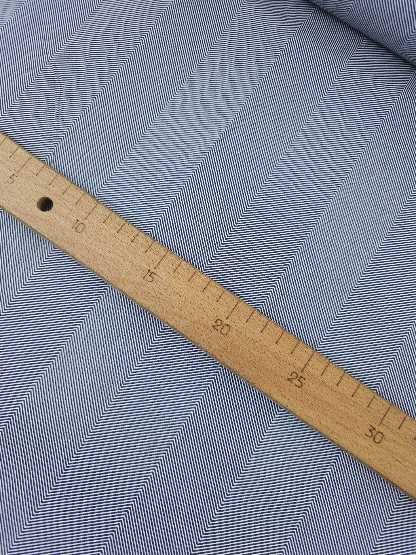 Navy/White Herringbone Stripe 100% Cotton 114" *EXTRA WIDE*