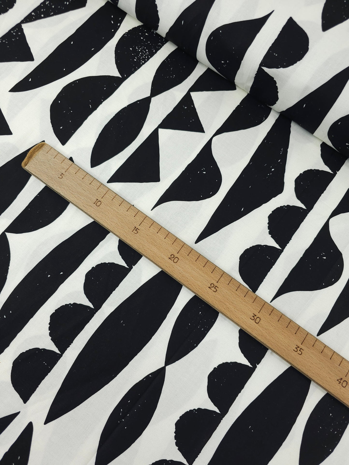 Black/Ivory Abstract Shape Sorter 100% Cotton 106" *EXTRA WIDE*