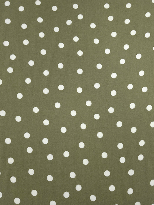 Pistachio Green/White Polka Dot Viscose Challis