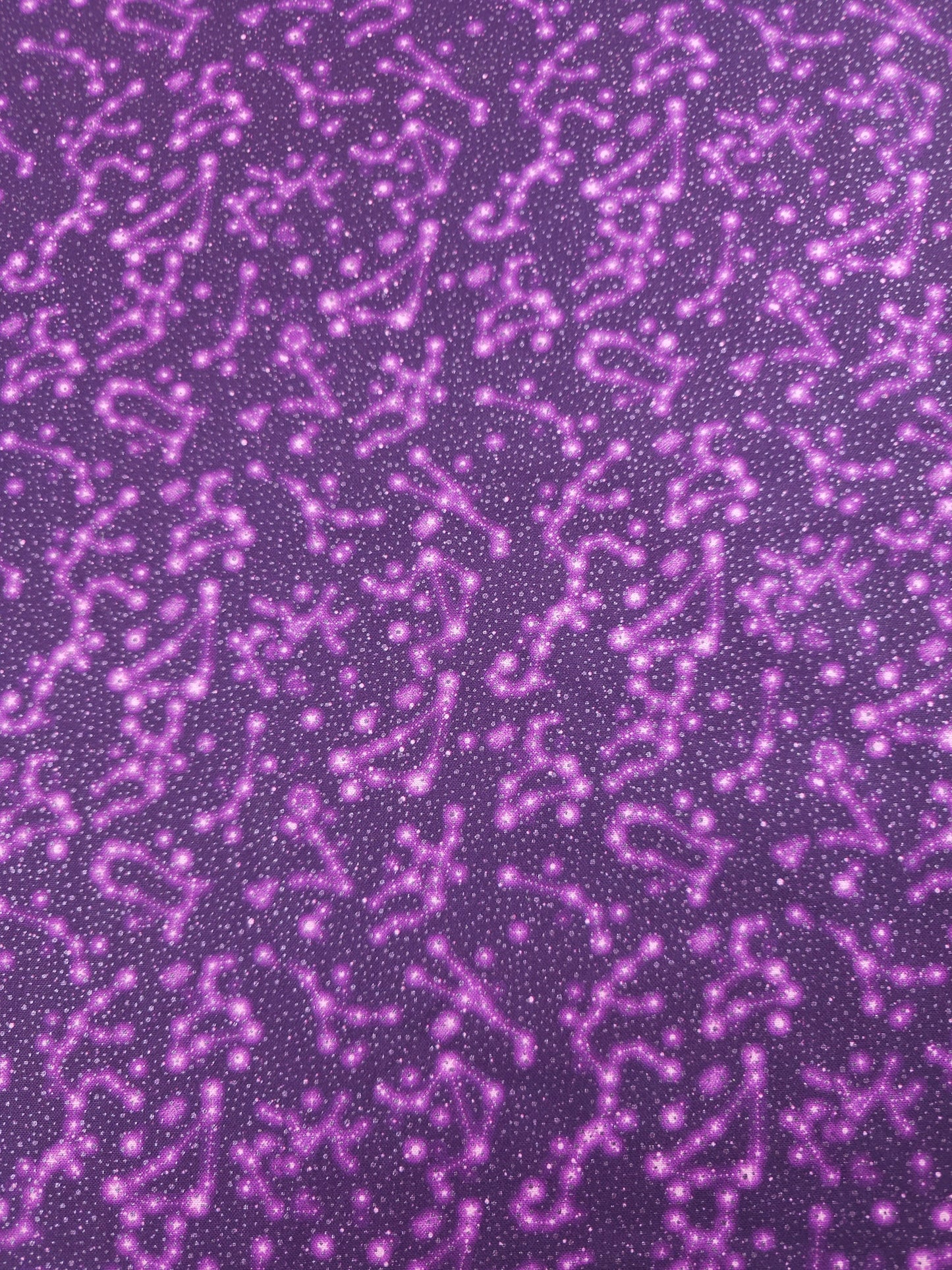 Purple/Silver Horoscope Skies 100% Cotton - Benartex