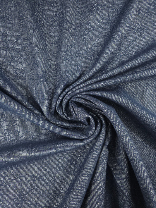 Midnight Blue Floral Jacquard Dressmaking Denim