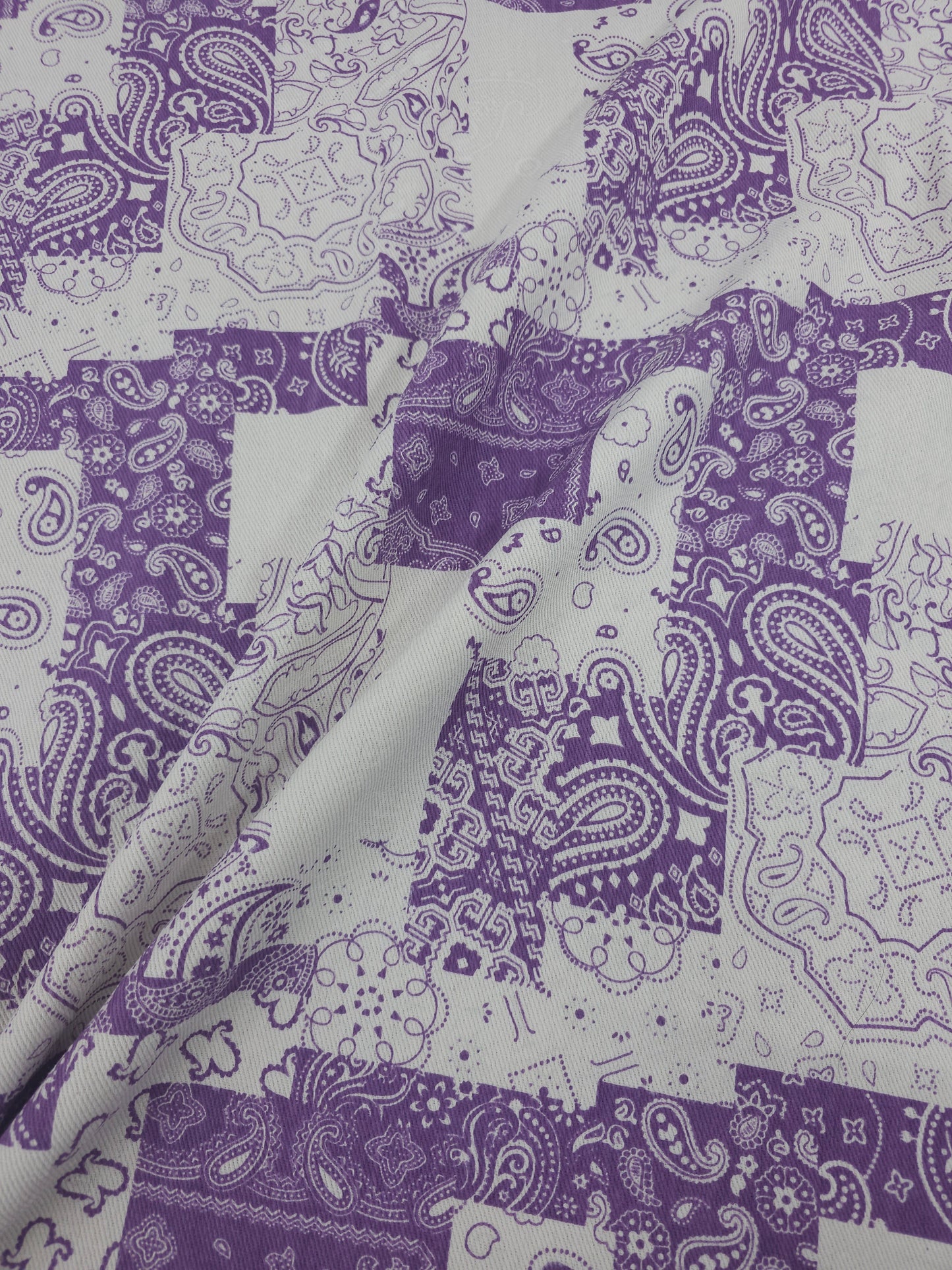 Purple/White Bandana Denim