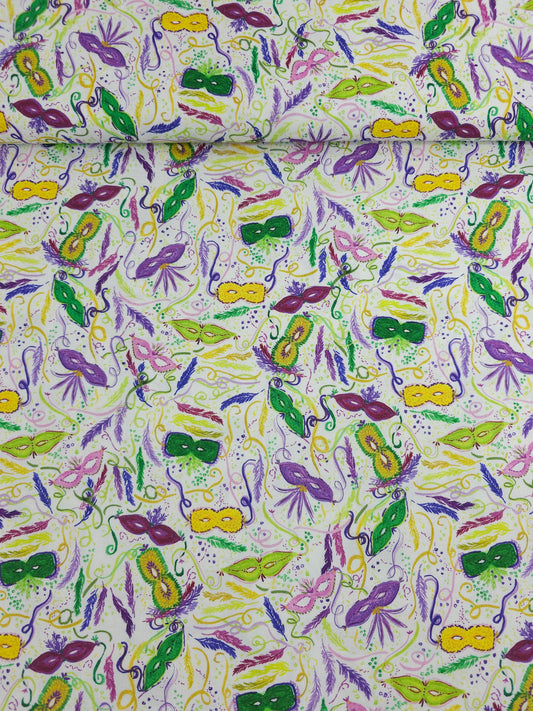 Mardi Gras Masquerade 100% Cotton