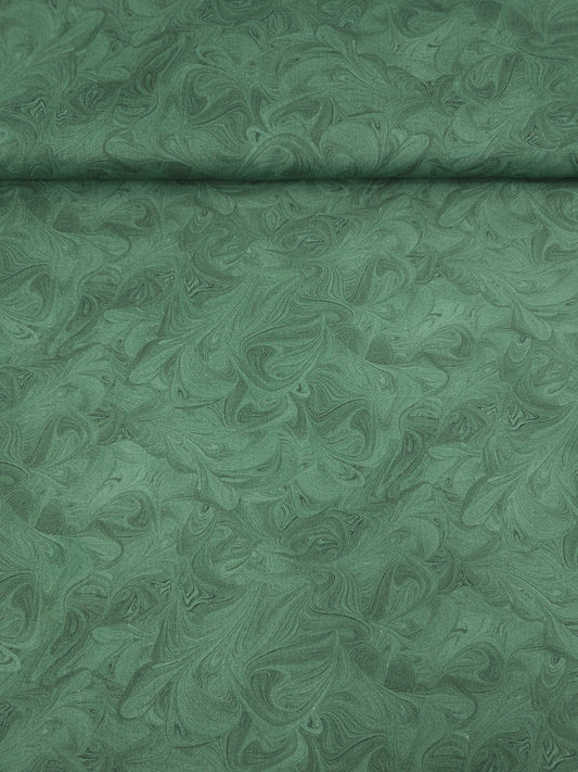 Forest Green Marble Swirl 100% Cotton 114" *EXTRA WIDE*