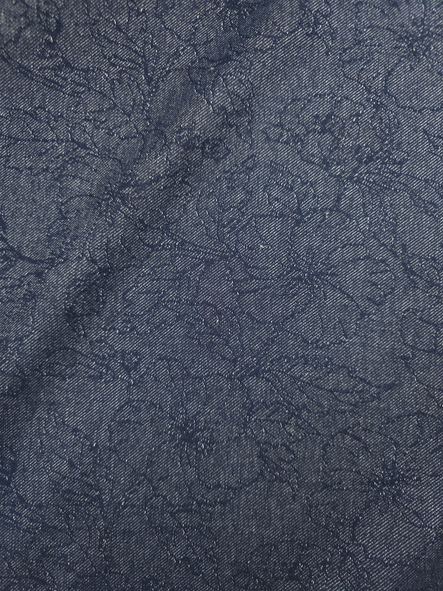 Midnight Blue Floral Jacquard Dressmaking Denim