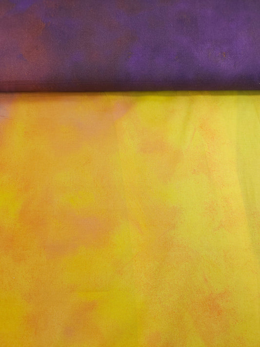 Orange/Purple Tie Dye 100% Cotton 106" - Robert Kaufman *EXTRA WIDE*