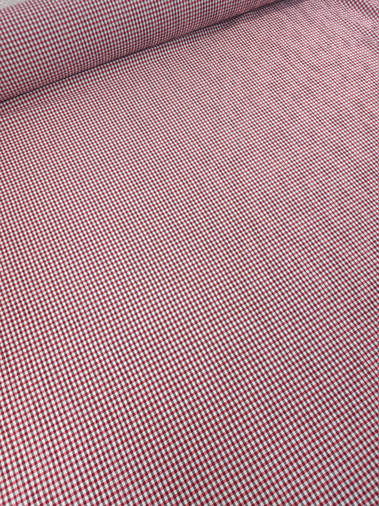 Red/Black Mini Gingham Poly Cotton