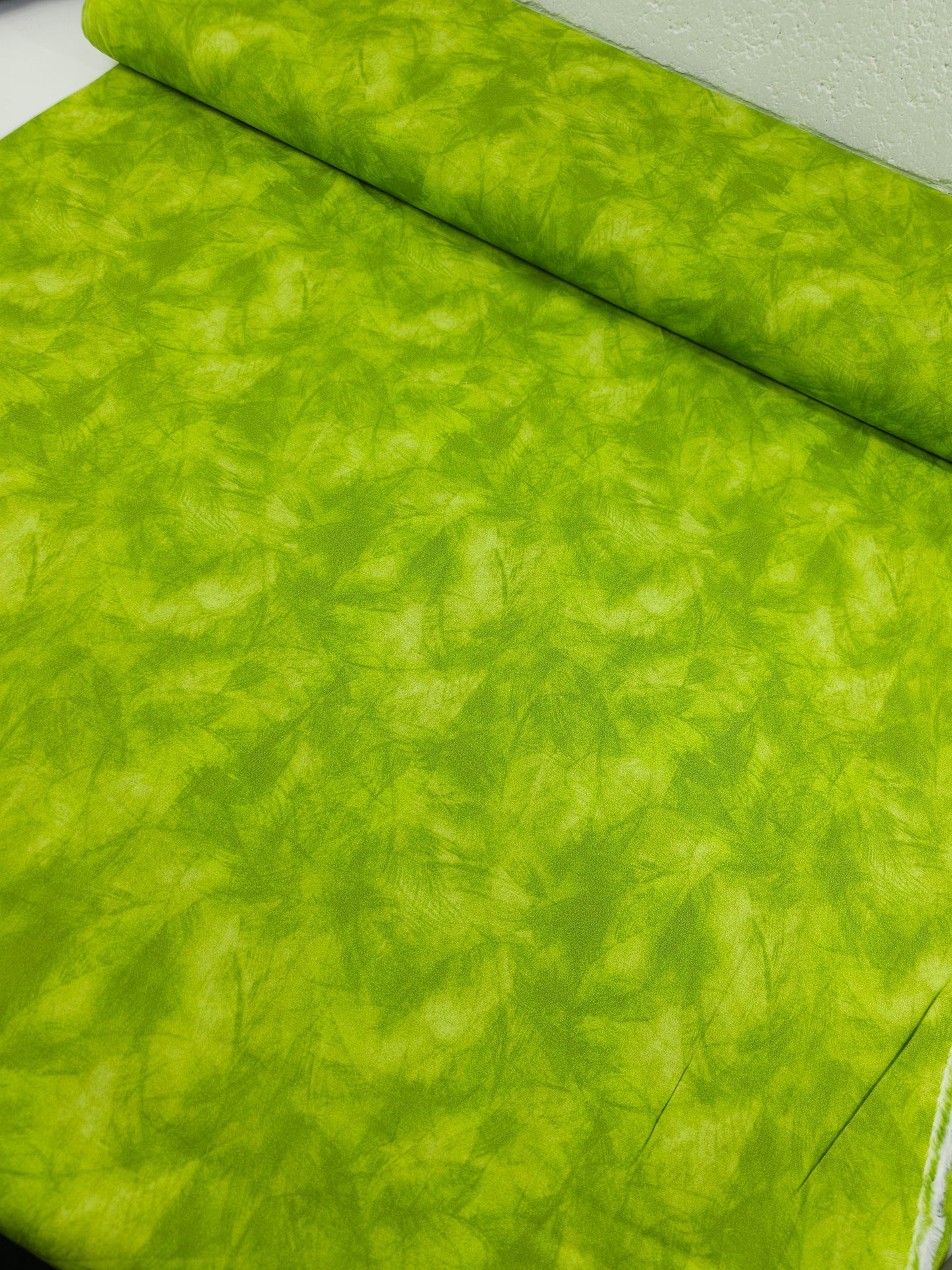 Lime Abstract Brushstroke Wash 100% Cotton 114" *EXTRA WIDE*