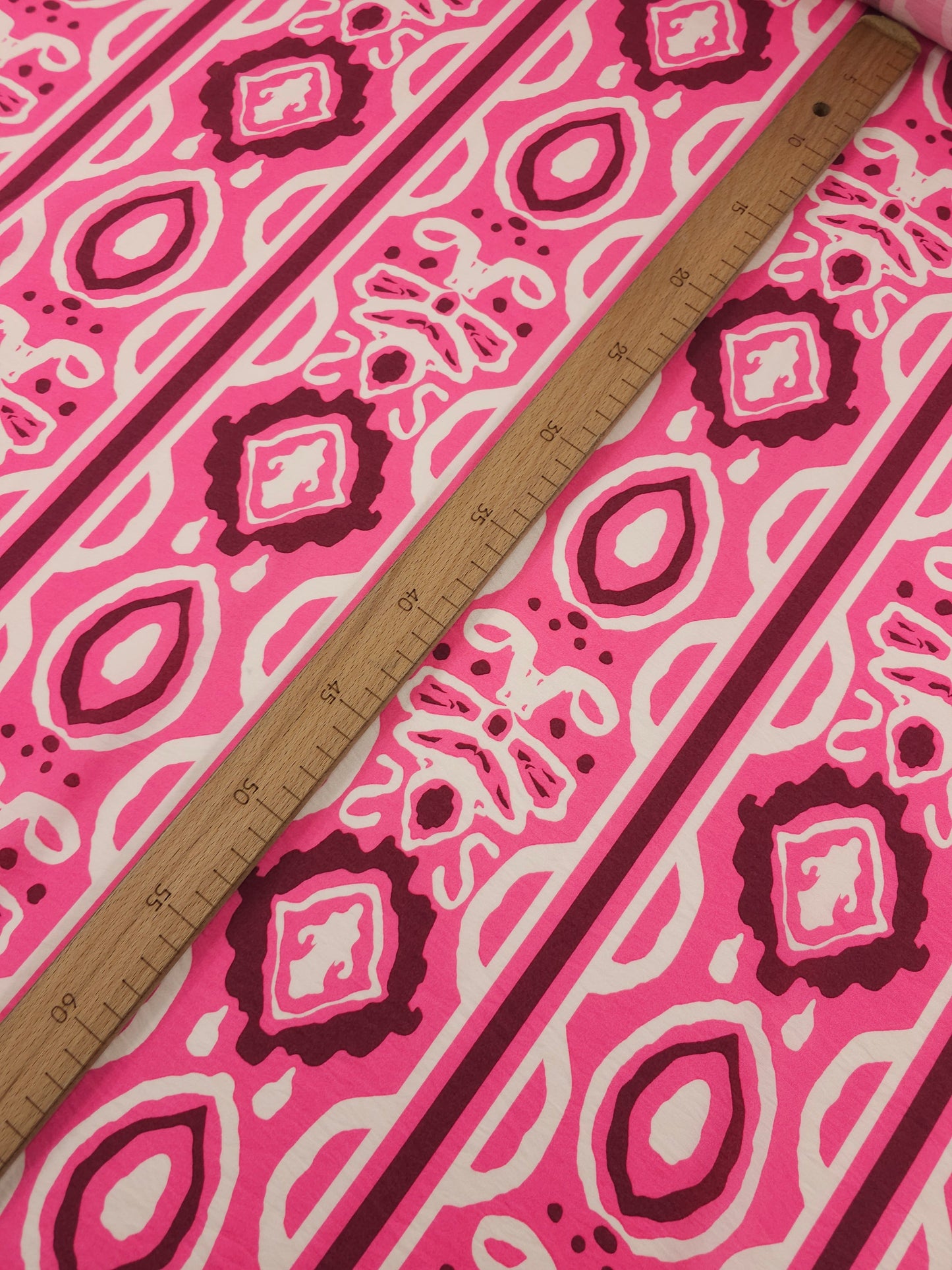 Candy Pink/Cream Damask Stripe Modal