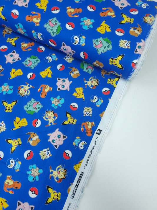 Blue Pokemon Character 100% Cotton