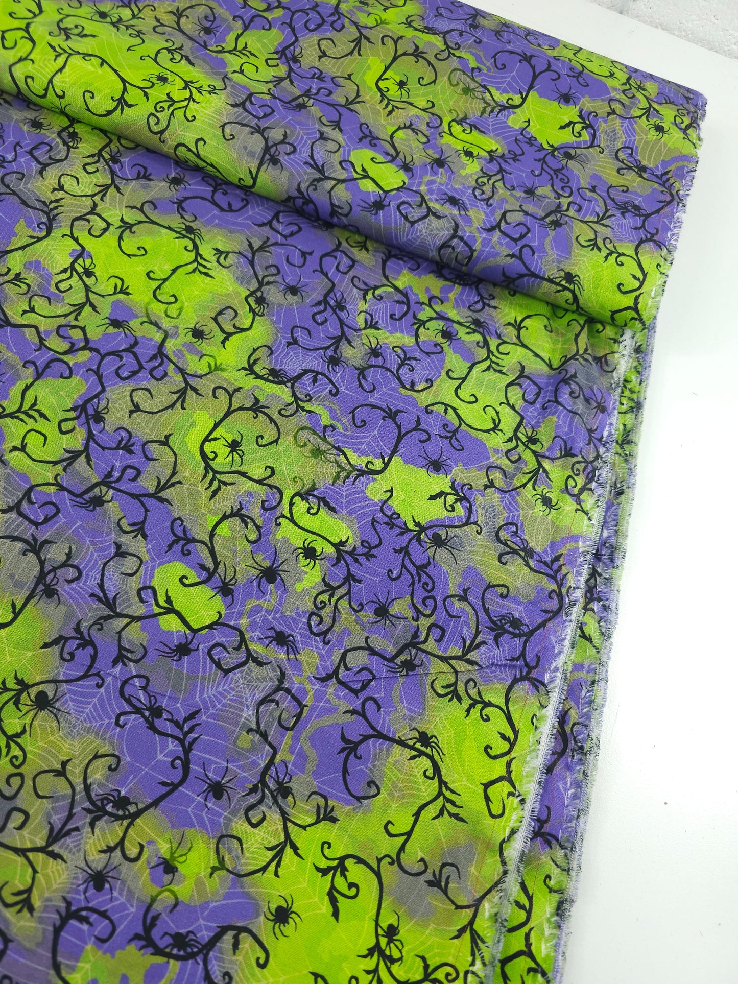 Lime/Purple Spider Web 100% Cotton