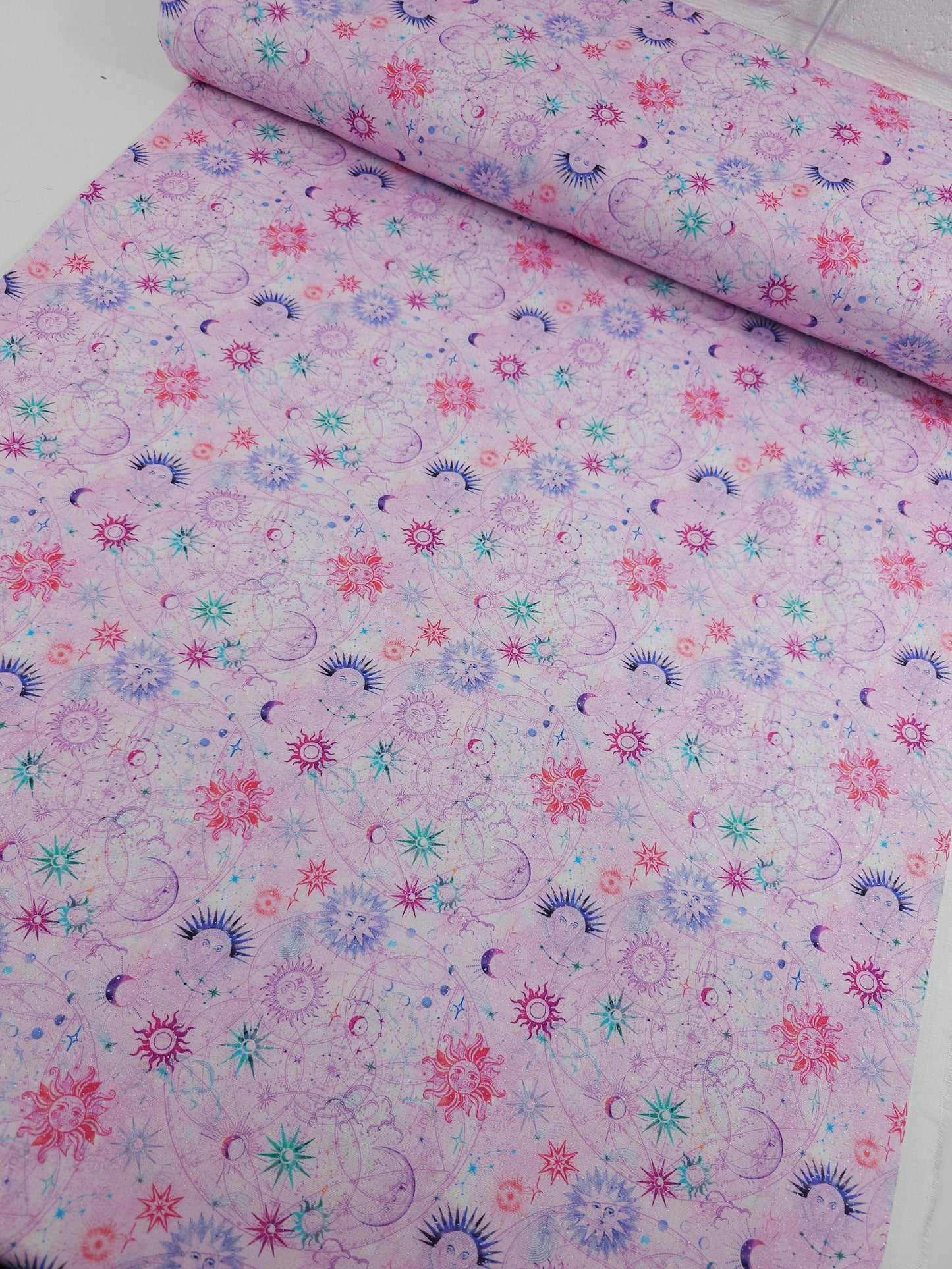 Pink/Silver Multi Celestial Skies 100% Cotton - Benartex