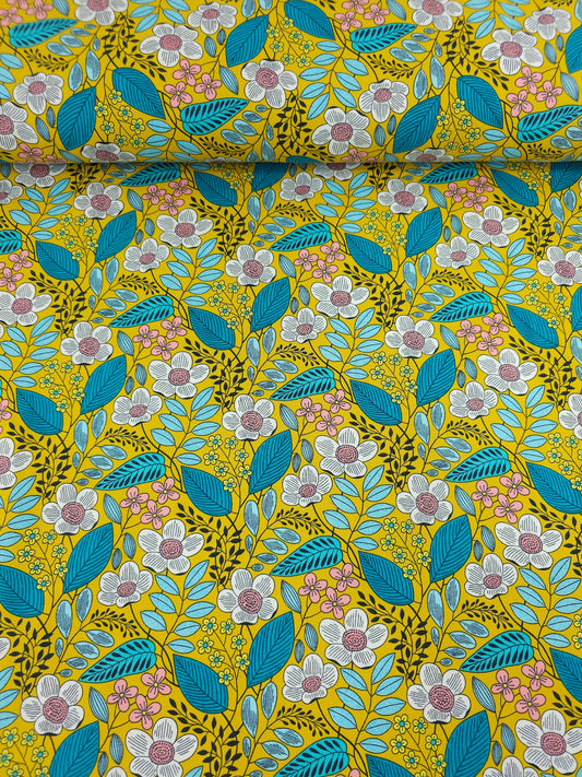Marigold Floresence Floral 100% Cotton - Benartex