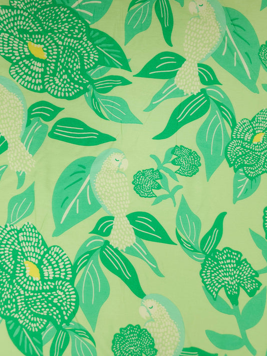 Lime/Green Parrot Floral Modal Viscose
