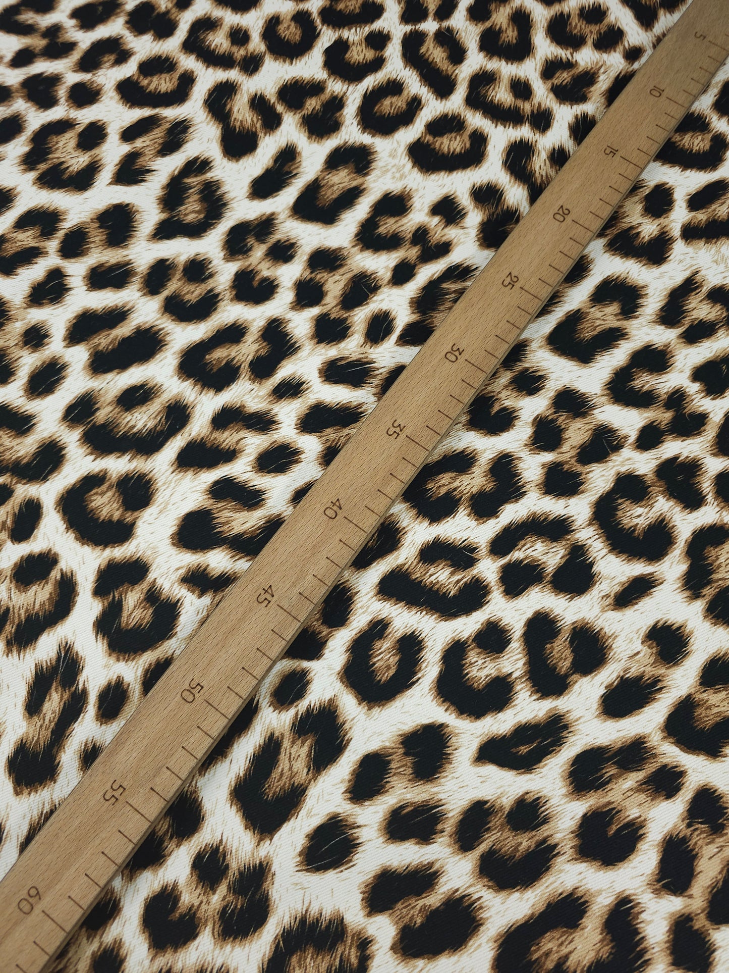 White/Tan Leopard Denim