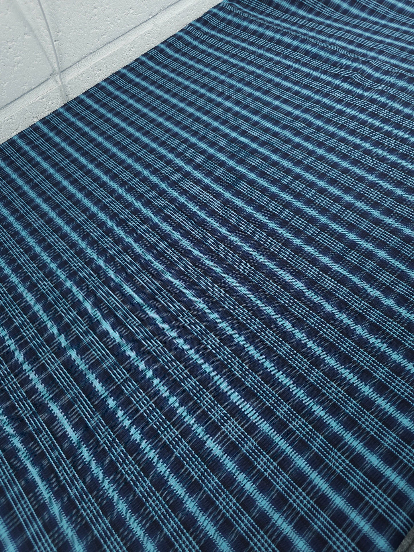 Light Blue/Navy Tartan Denim