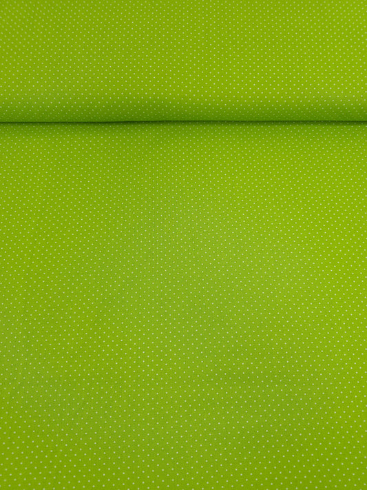 Lime Green Micro Polka Dot 100% Cotton 60”