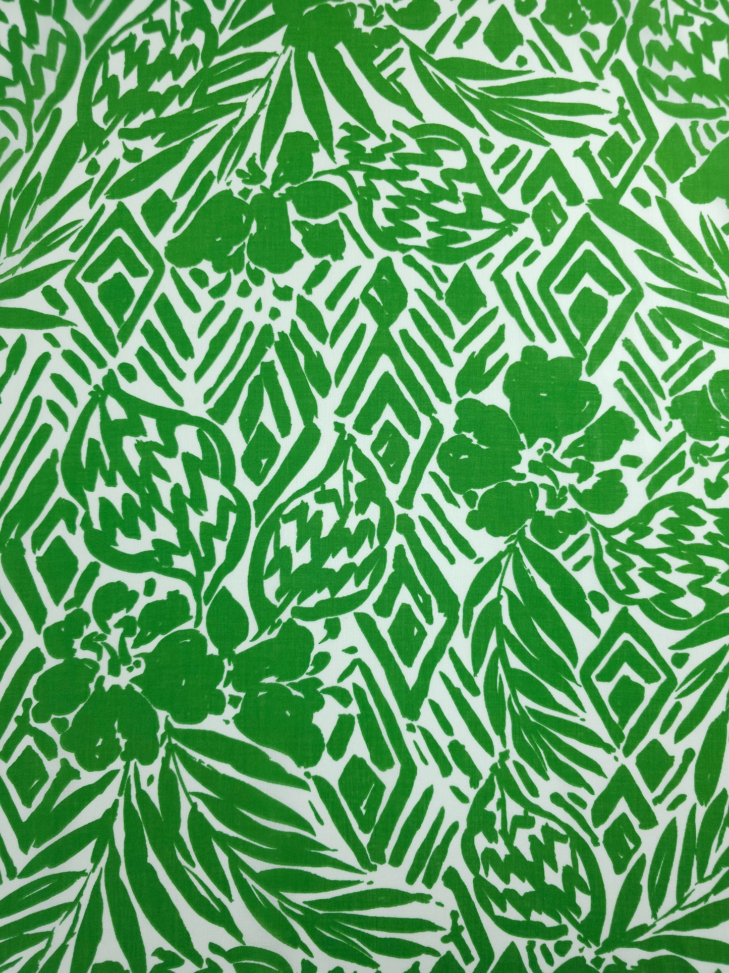 Green Aztec Floral Cotton Voile