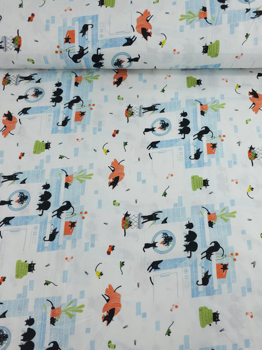 Cats In The Laundry 100% Cotton