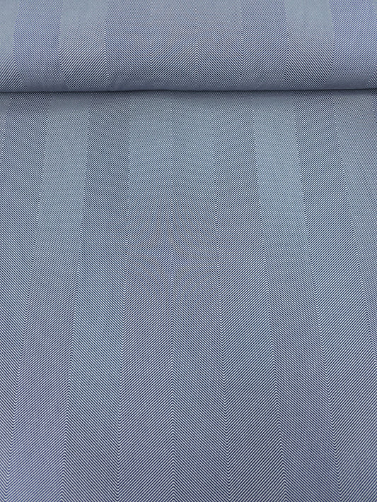 Navy/White Herringbone Stripe 100% Cotton 114" *EXTRA WIDE*