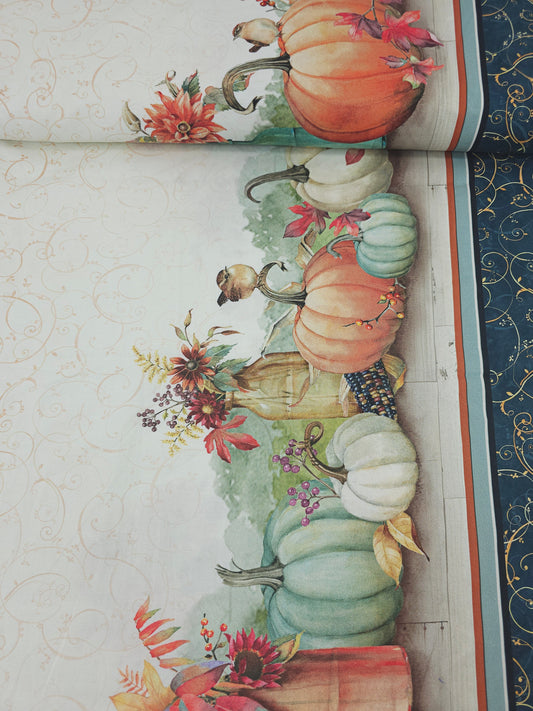 Pumpkin Floral Display 100% Cotton