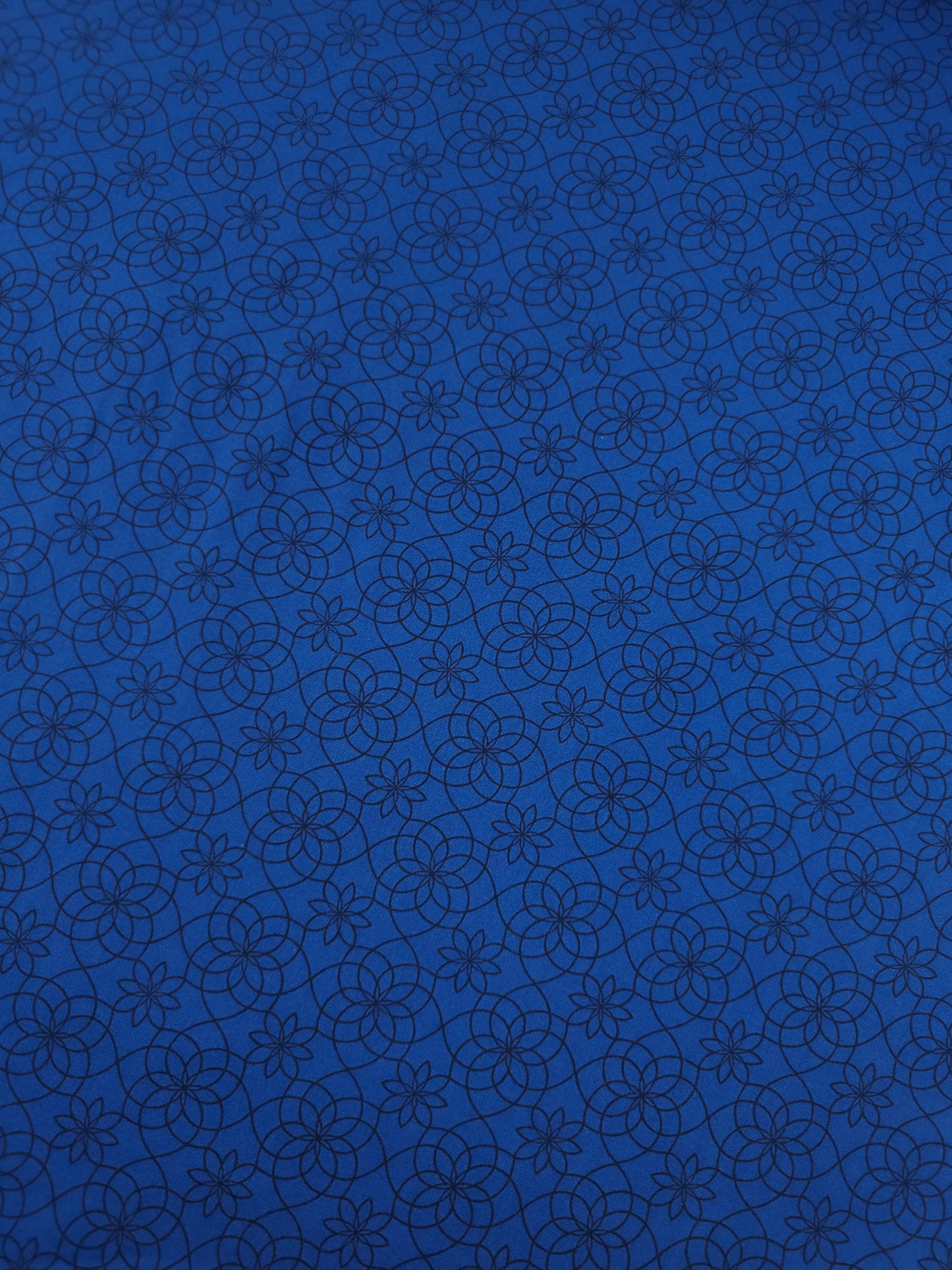 Dark Blue Floral Spiral 100% Cotton - Benartex