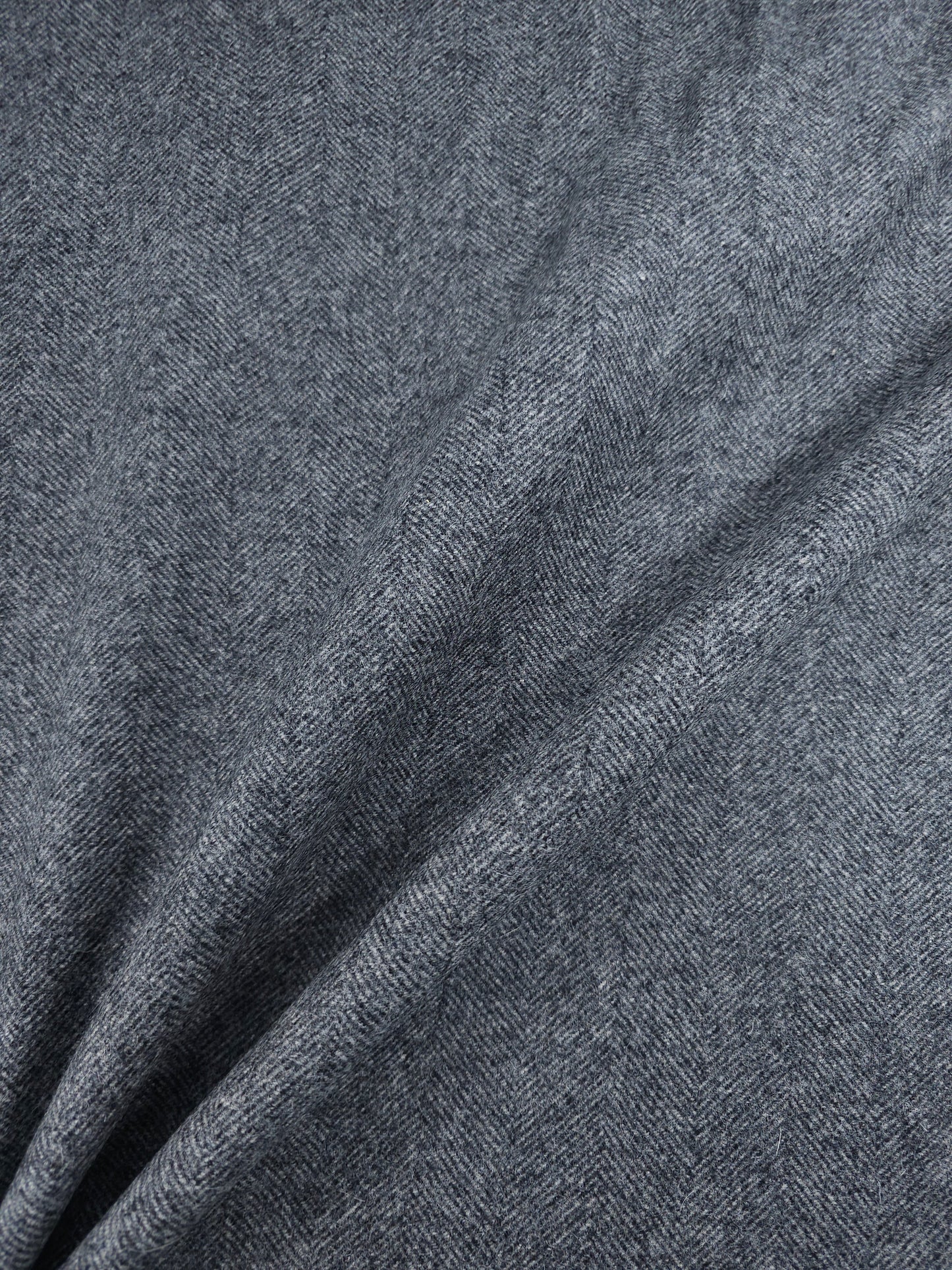 Grey Herringbone Mediumweight 100% Wool *ABRAHAM MOON*