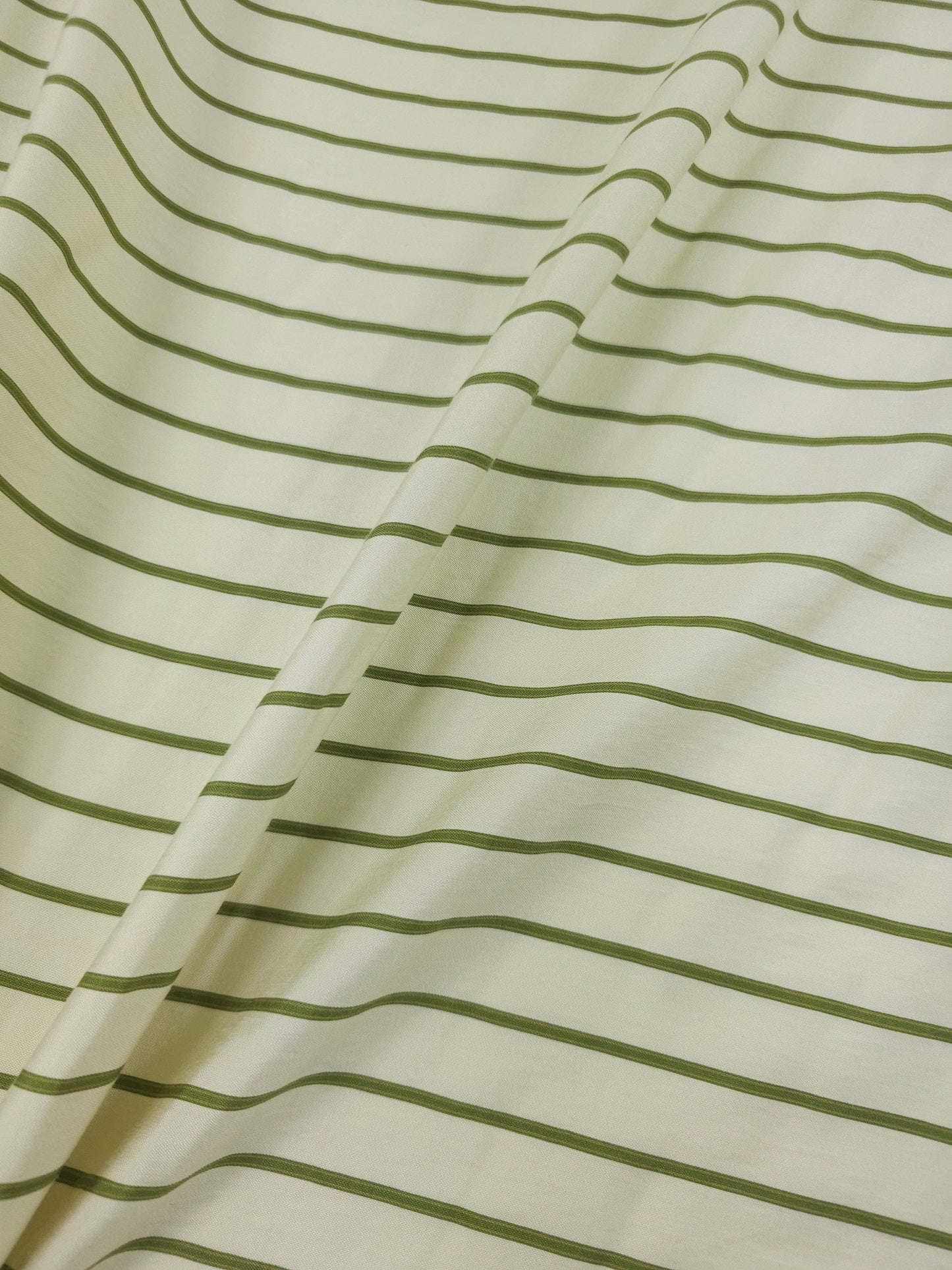 Sage/Ivory Stripe Cotton Viscose