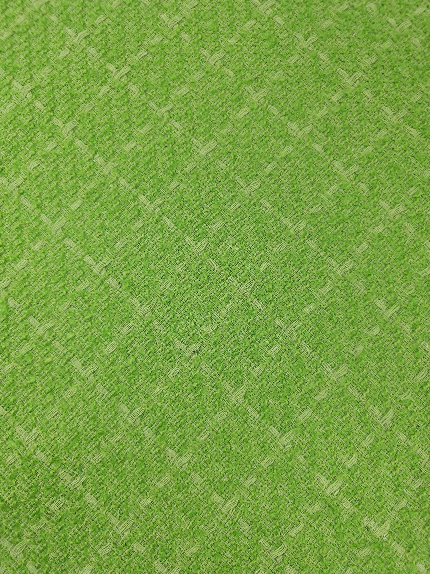 Lime Green Square Check Boucle