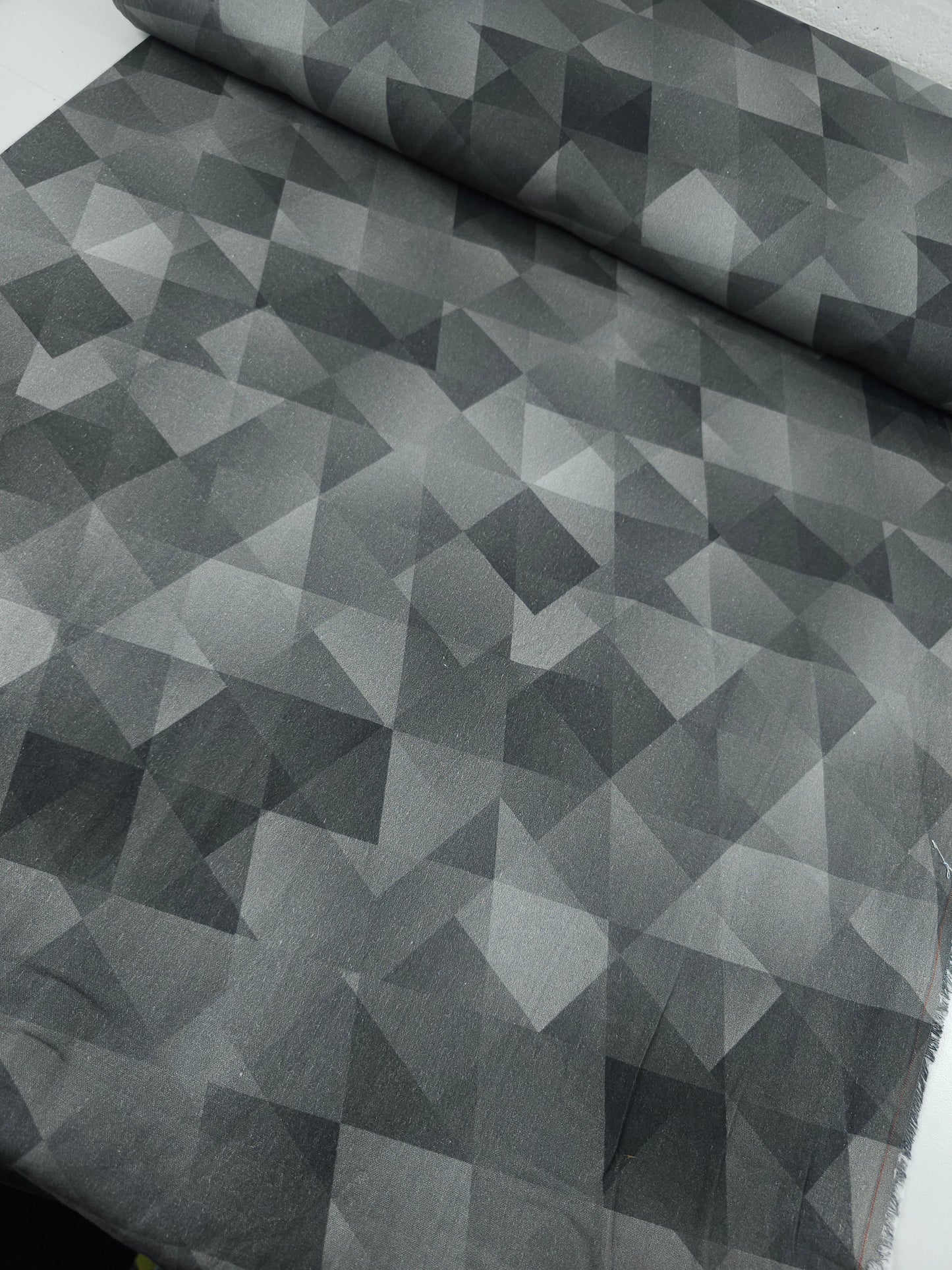 Misty Grey Washed Geometric 100% Cotton