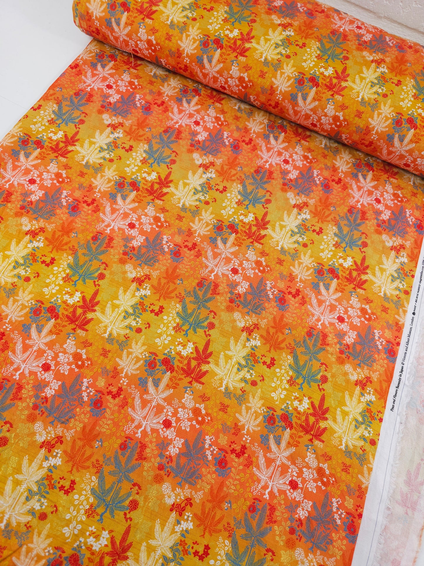 Orange Serenity Leaf 100% Cotton