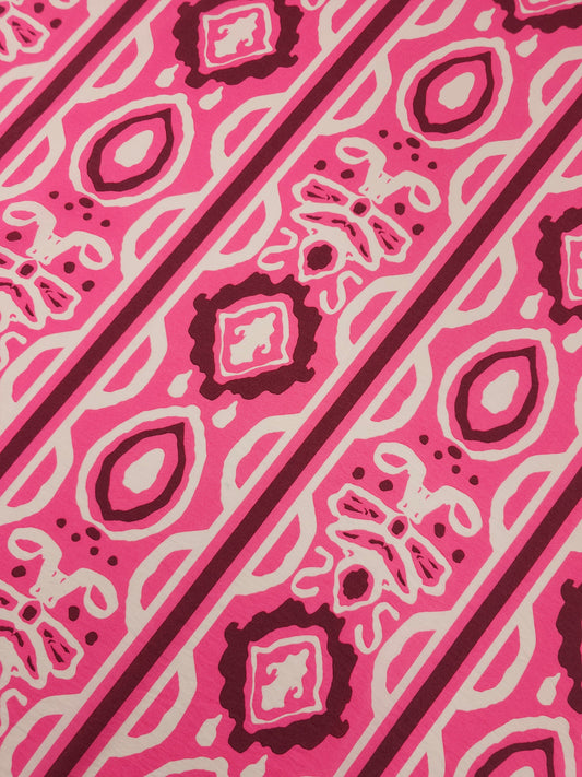 Candy Pink/Cream Damask Stripe Modal