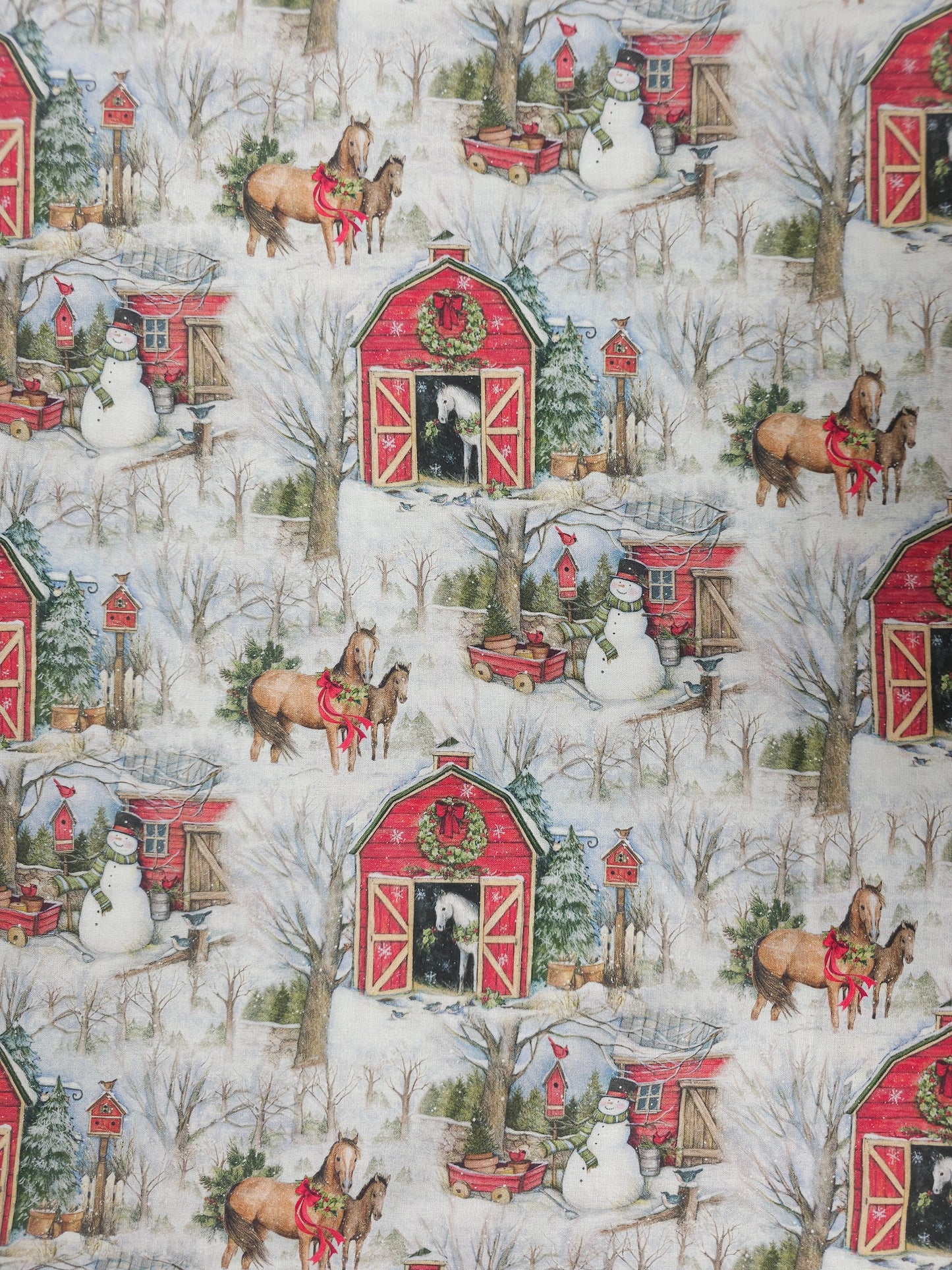 Snowy Stables 100% Cotton