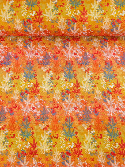 Orange Serenity Leaf 100% Cotton
