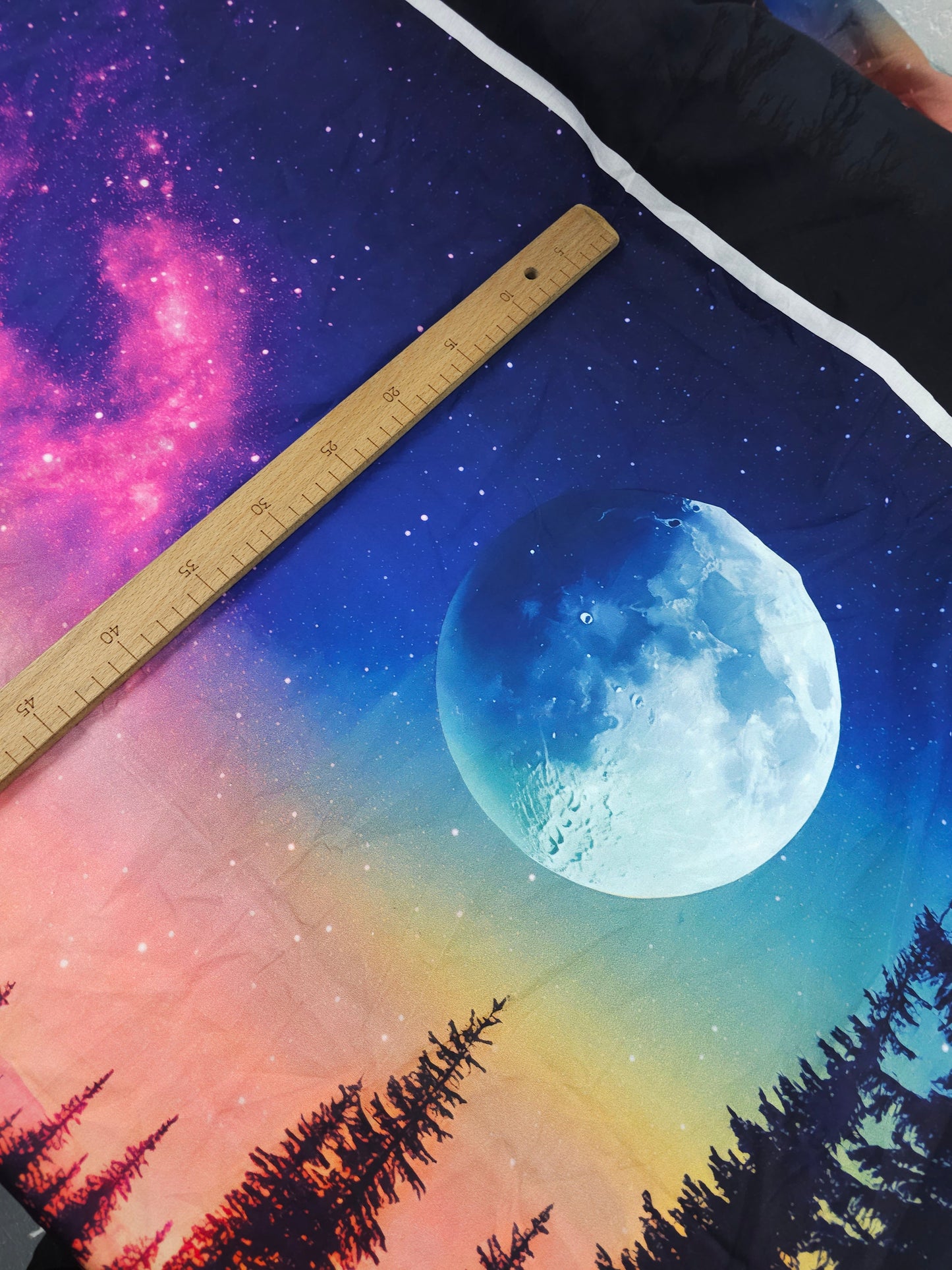 Full Moon Northern Lights Forest - 75cm Panel